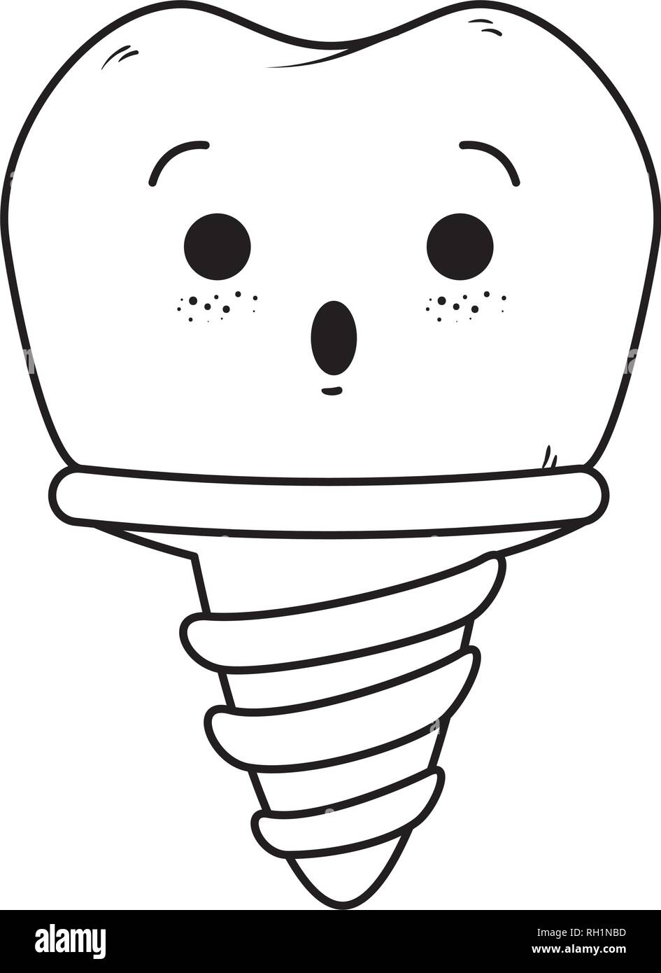 comic tooth implant kawaii character Stock Vector Image & Art - Alamy