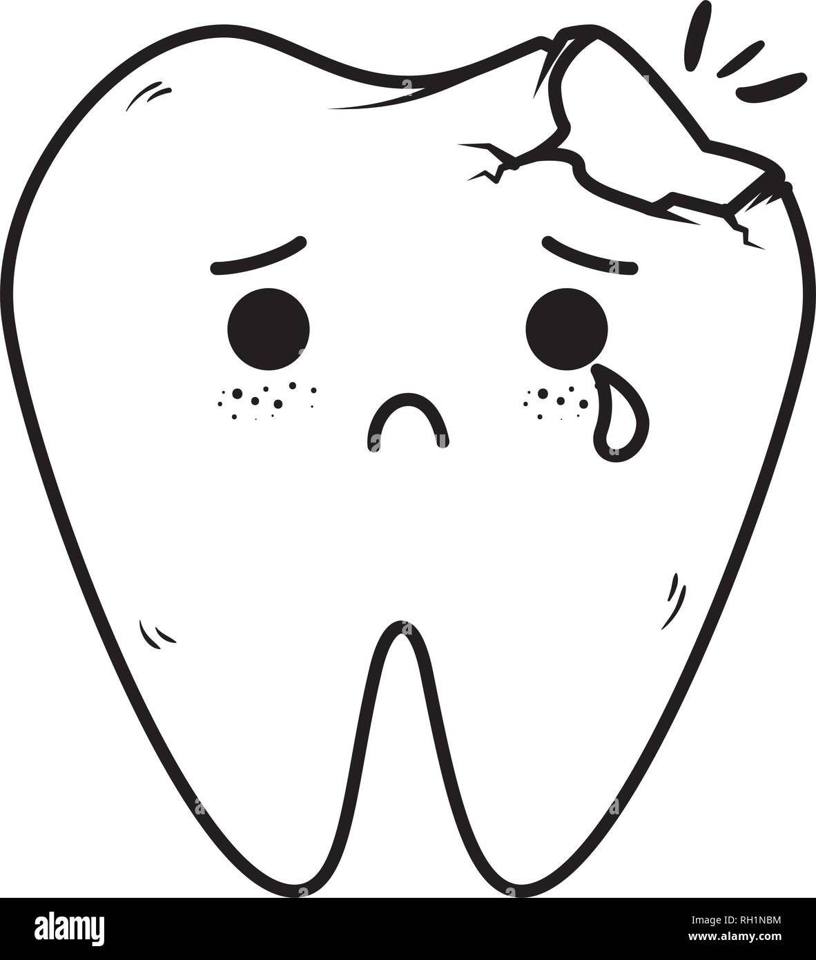 comic tooth sad kawaii character Stock Vector Image & Art - Alamy