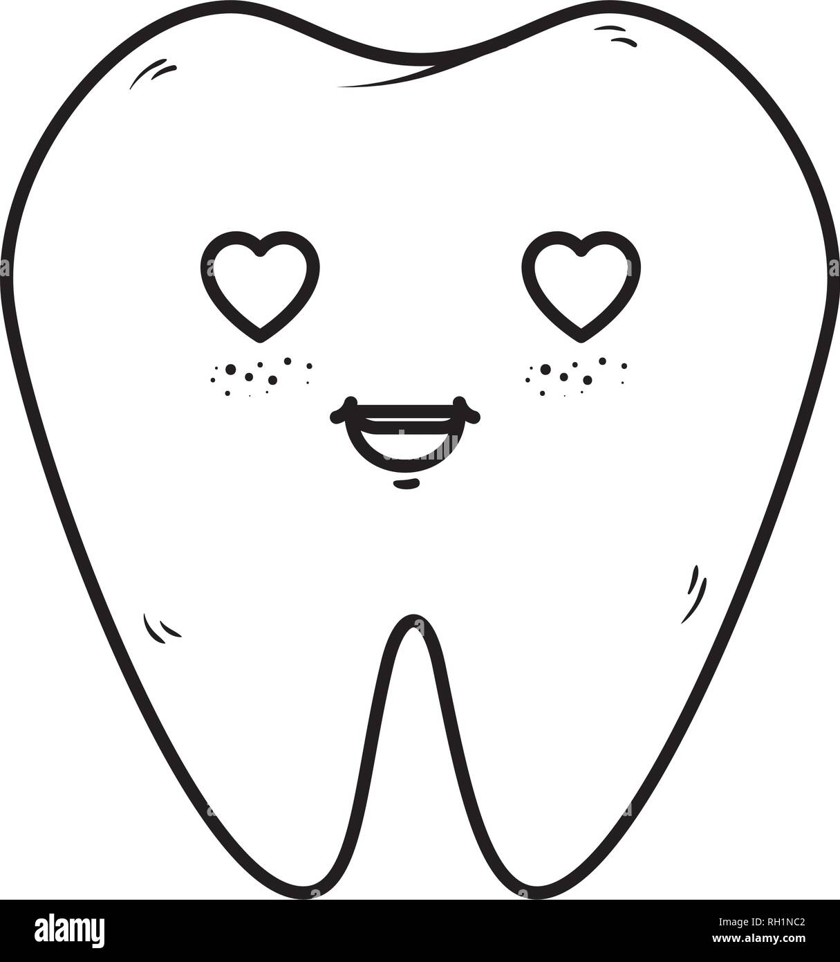comic tooth with heart kawaii character Stock Vector Image & Art - Alamy