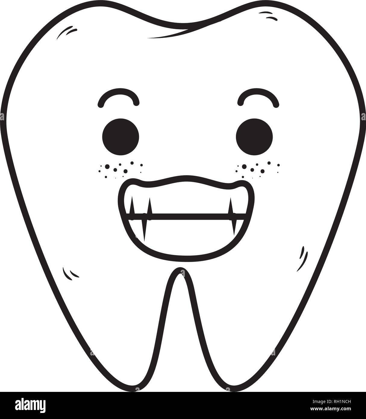 comic tooth happy kawaii character Stock Vector Image & Art - Alamy