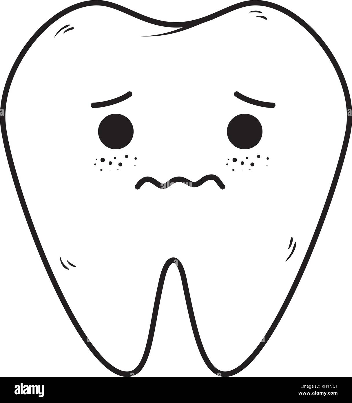 comic tooth sad kawaii character Stock Vector Image & Art - Alamy