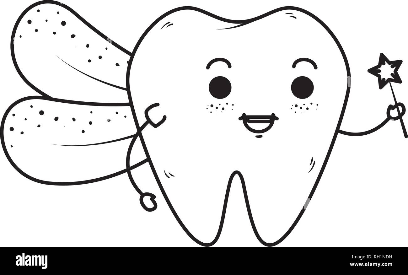 comic fairy tooth kawaii character Stock Vector Image & Art - Alamy