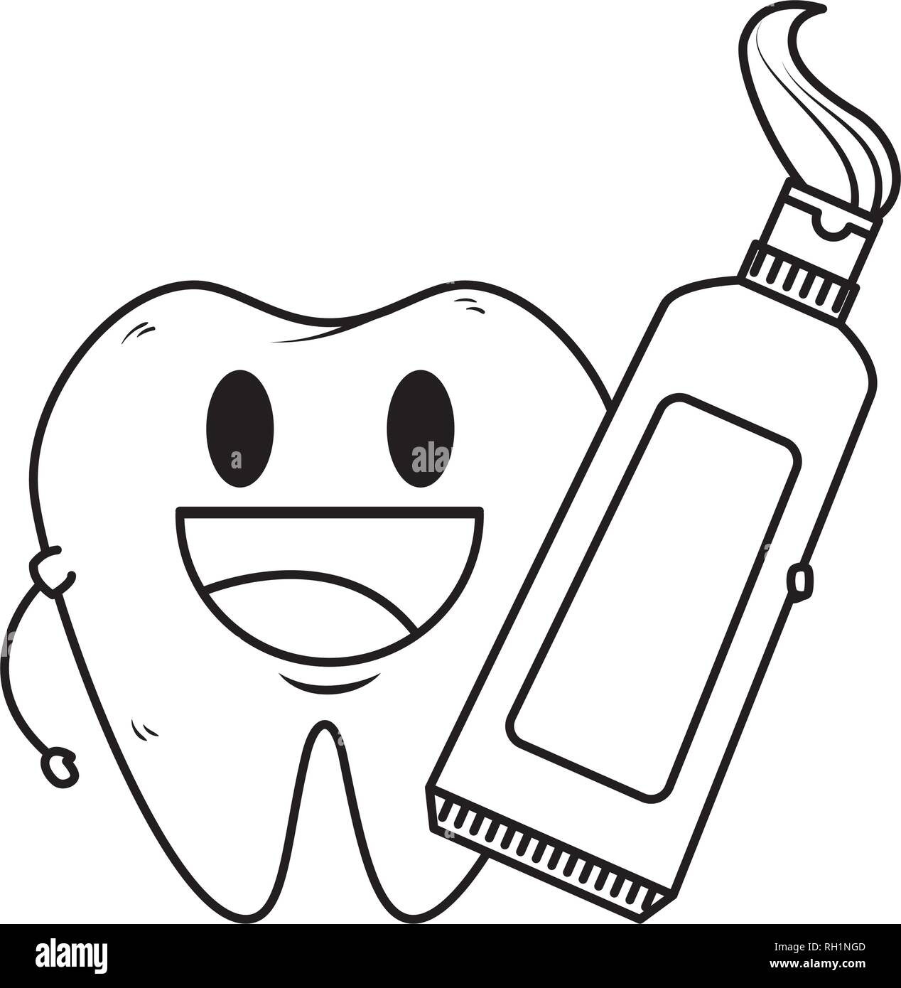 comic tooth with toothpaste kawaii character Stock Vector Image & Art ...