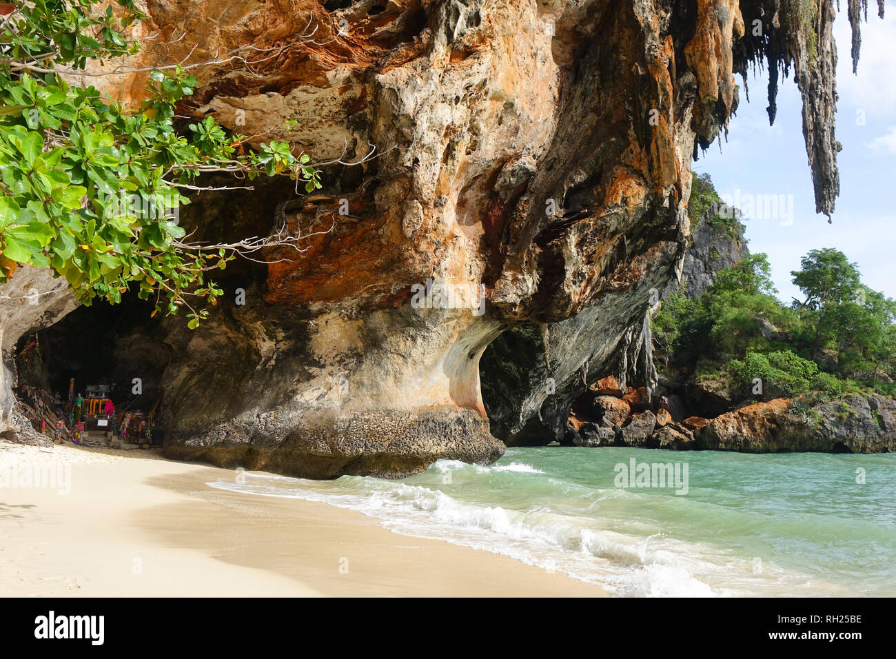 Phra nang Cave Beach in Railay Peninsula, Krabi District, Thailand. Stock Photo