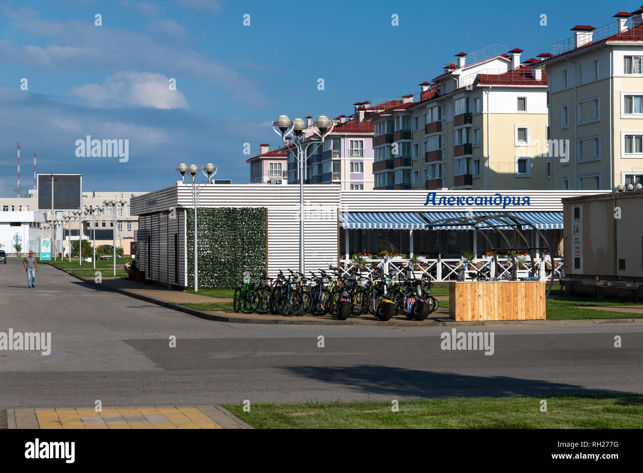 Sochi, Russia - June 4. 2018. Barkhatnyye sezony Hotel complex in Adler Stock Photo