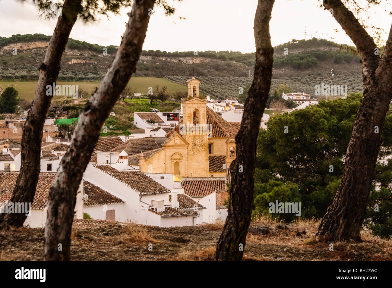 Church Santa María de Jesus. Old town monumental city of Antequera, Malaga province. Andalusia, Southern Spain. Europe Stock Photo