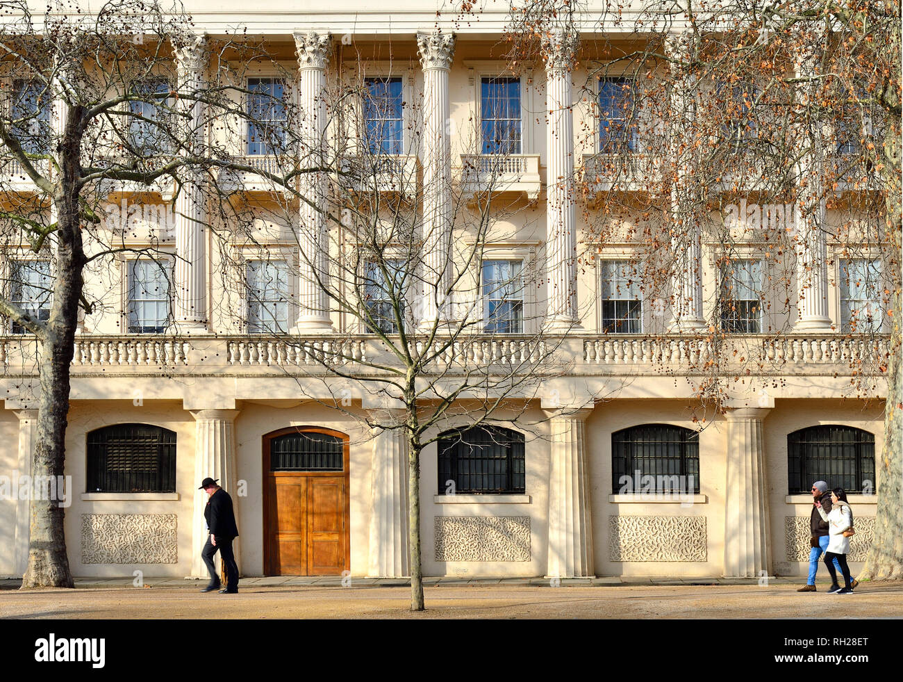 London, England, UK. Carlton House Terrace on the Mall, in January