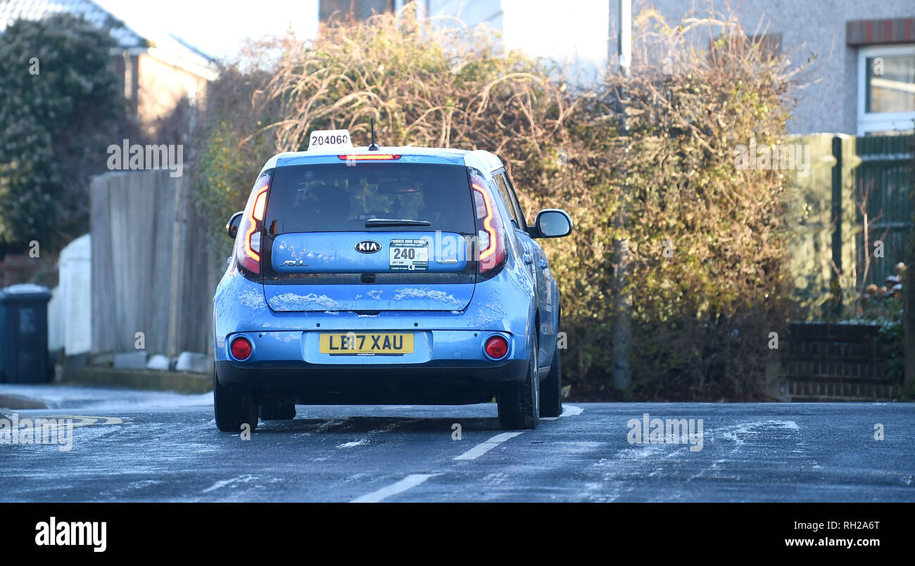 Kia Soul electric car being used as a taxi cab in Brighton East Sussex UK Stock Photo