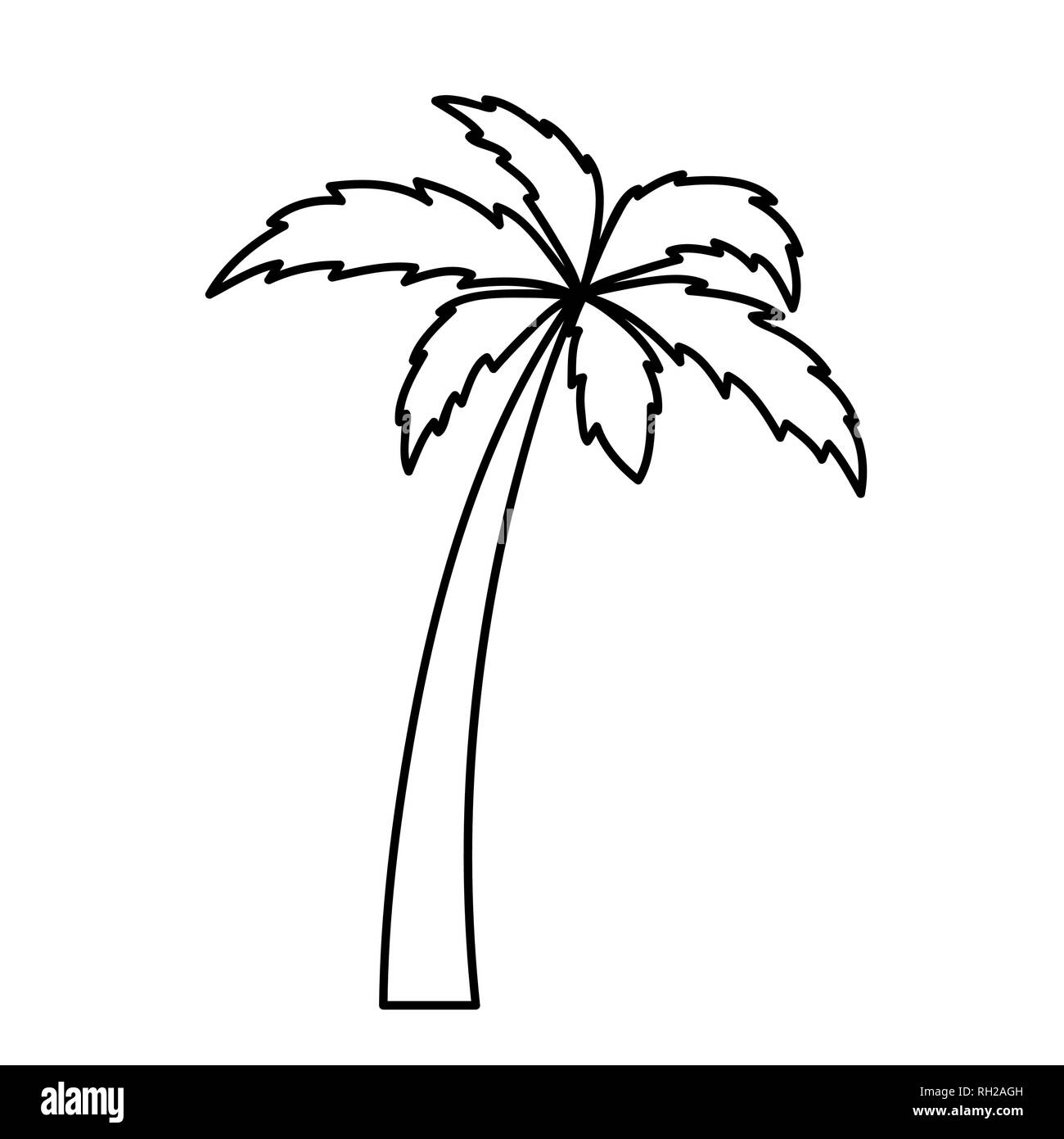 Two palm trees on island. Vector illustration Stock Vector Image & Art -  Alamy