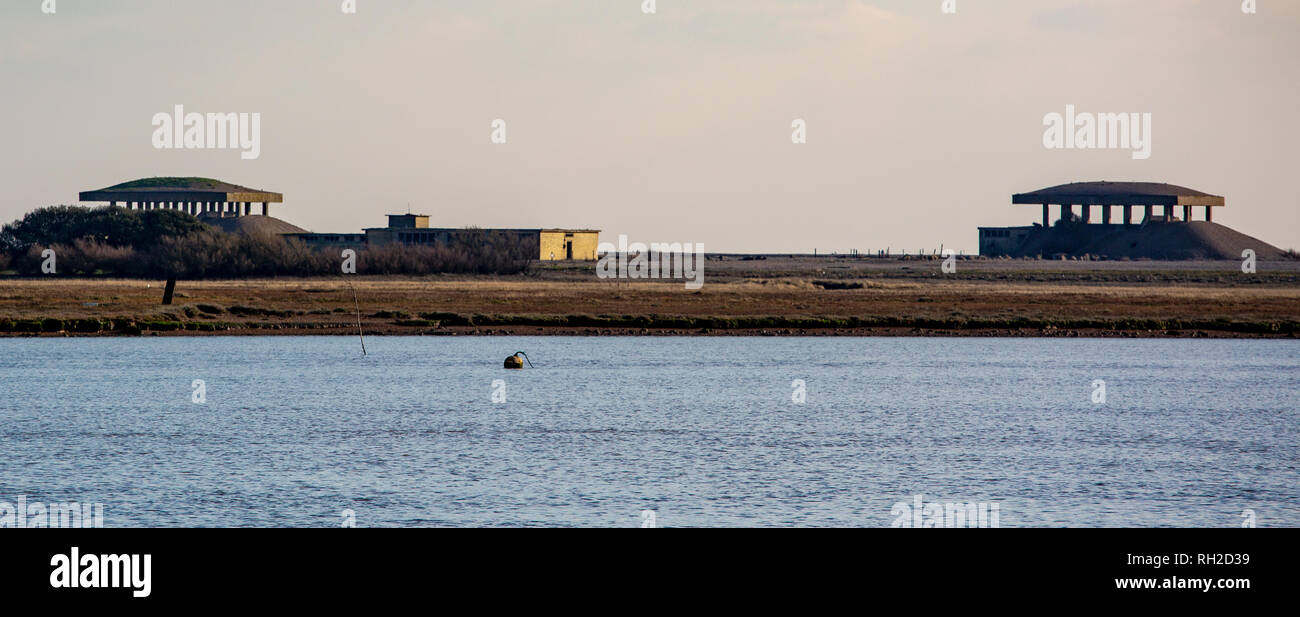 Buildings at Orford Ness Stock Photo