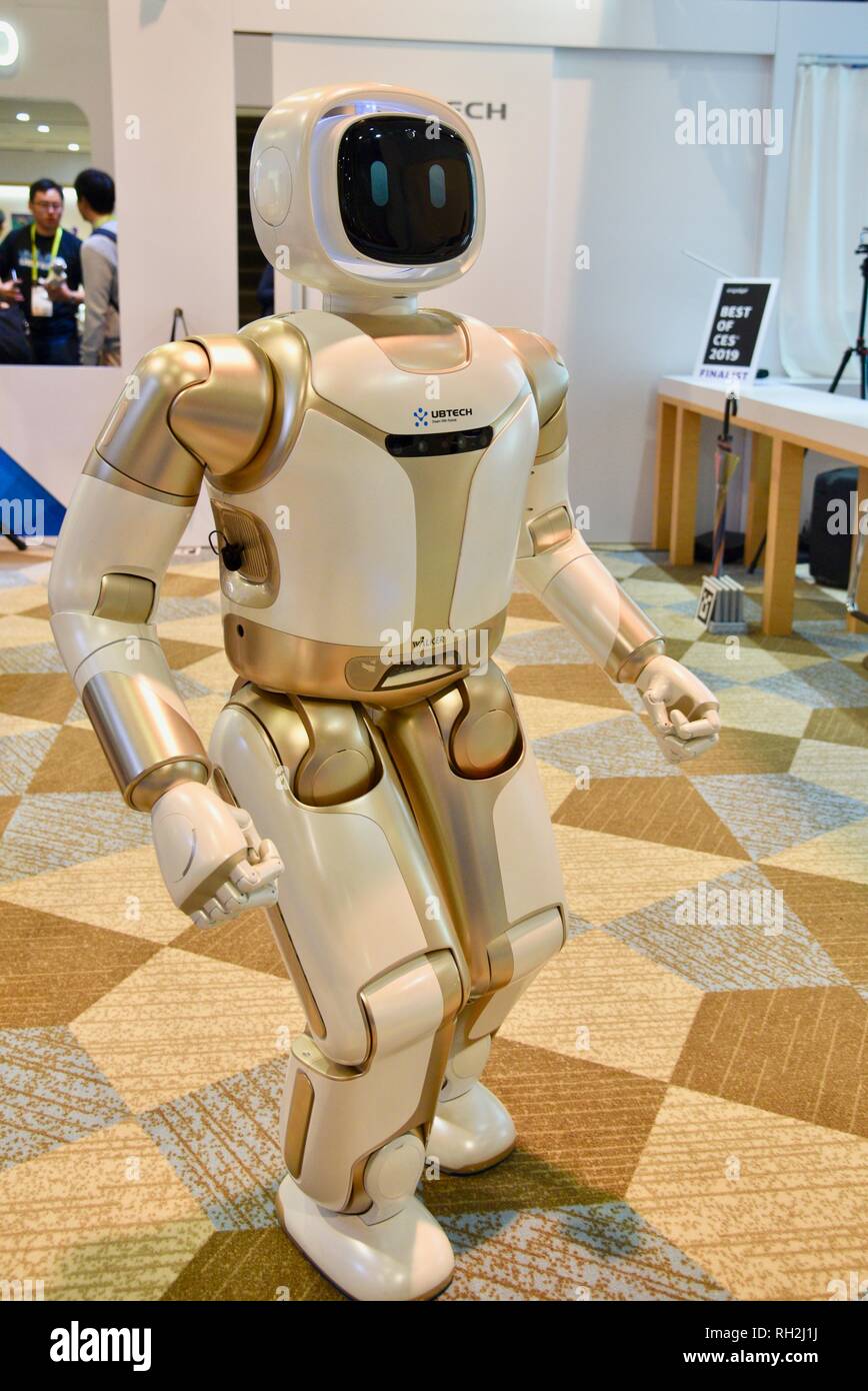 Ubtech's humanoid robot, Walker, demonstrates robotic skills at exhibit  booth at CES, world's largest electronics trade show, Las Vegas, USA Stock  Photo - Alamy