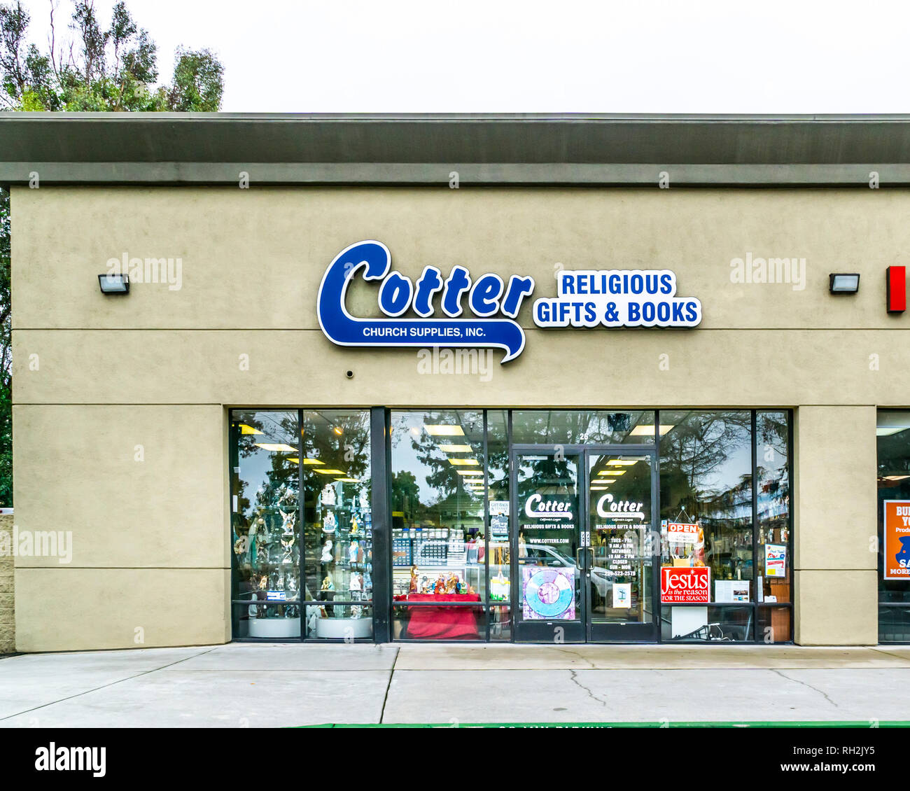 A religious and church supply store in Modesto California USA Stock