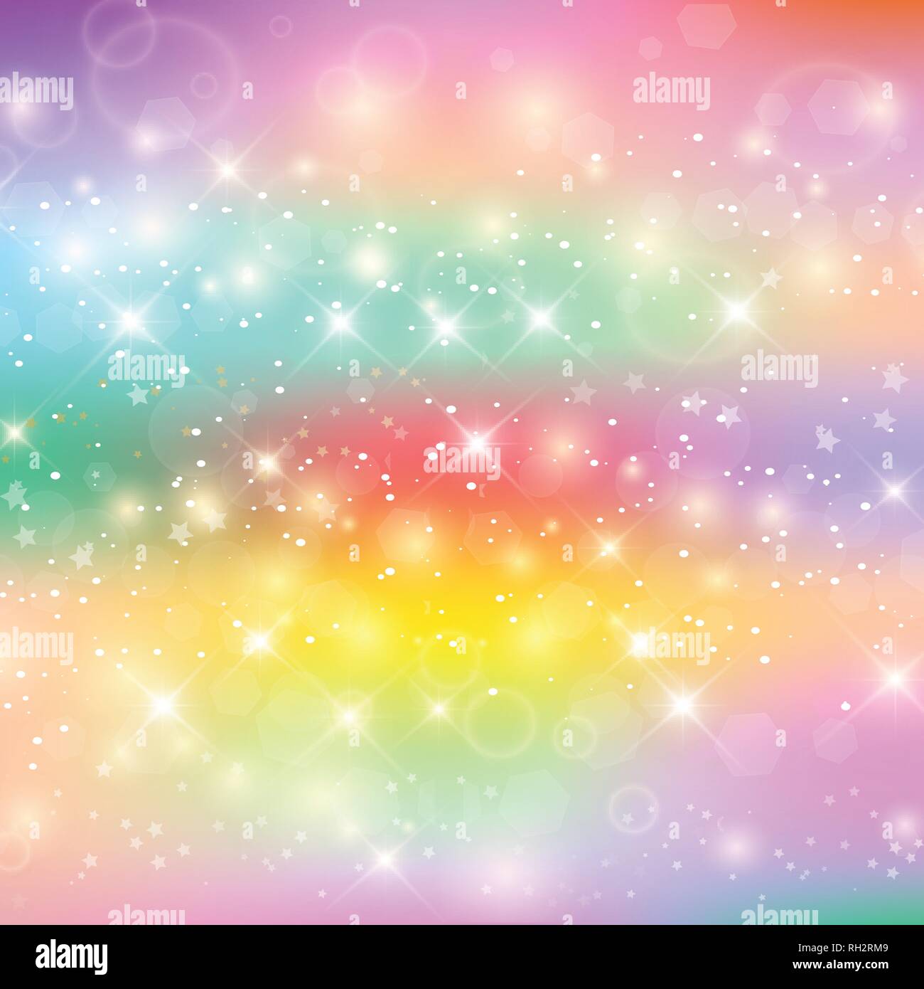 Miracle unicorn wizard seamless background. Cute pony with color rainbow.  Vector illustration Stock Vector Image & Art - Alamy