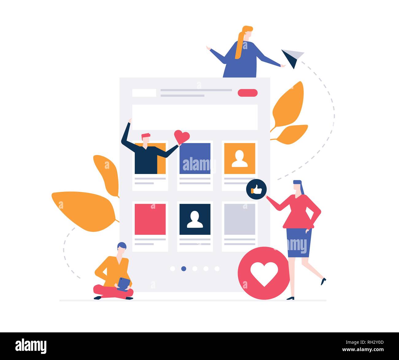 Dating app - flat design style colorful illustration Stock Vector