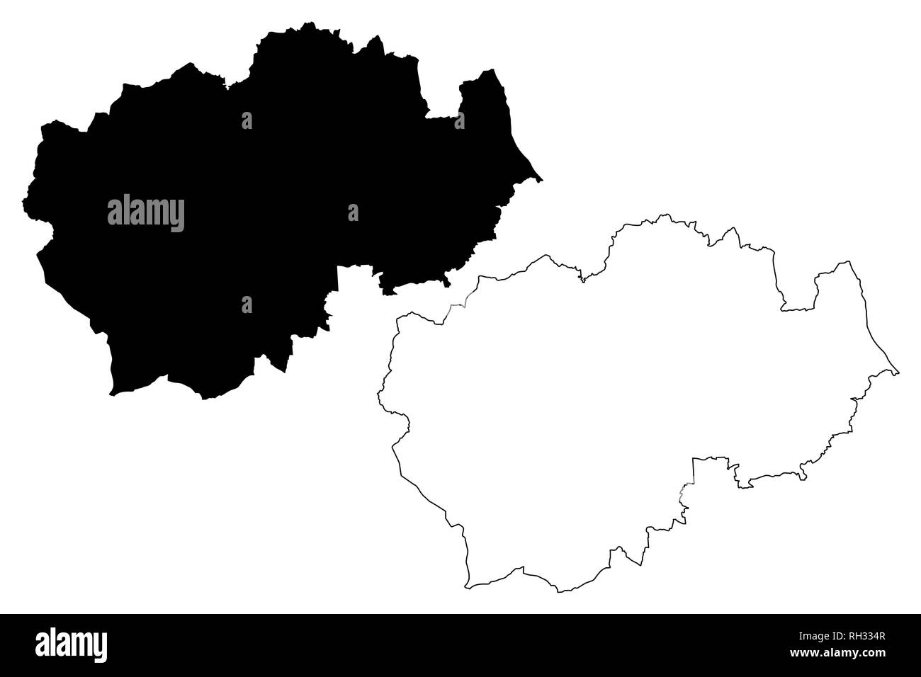 Durham (United Kingdom, England, Non-metropolitan county, shire county) map vector illustration, scribble sketch County Durham map Stock Vector
