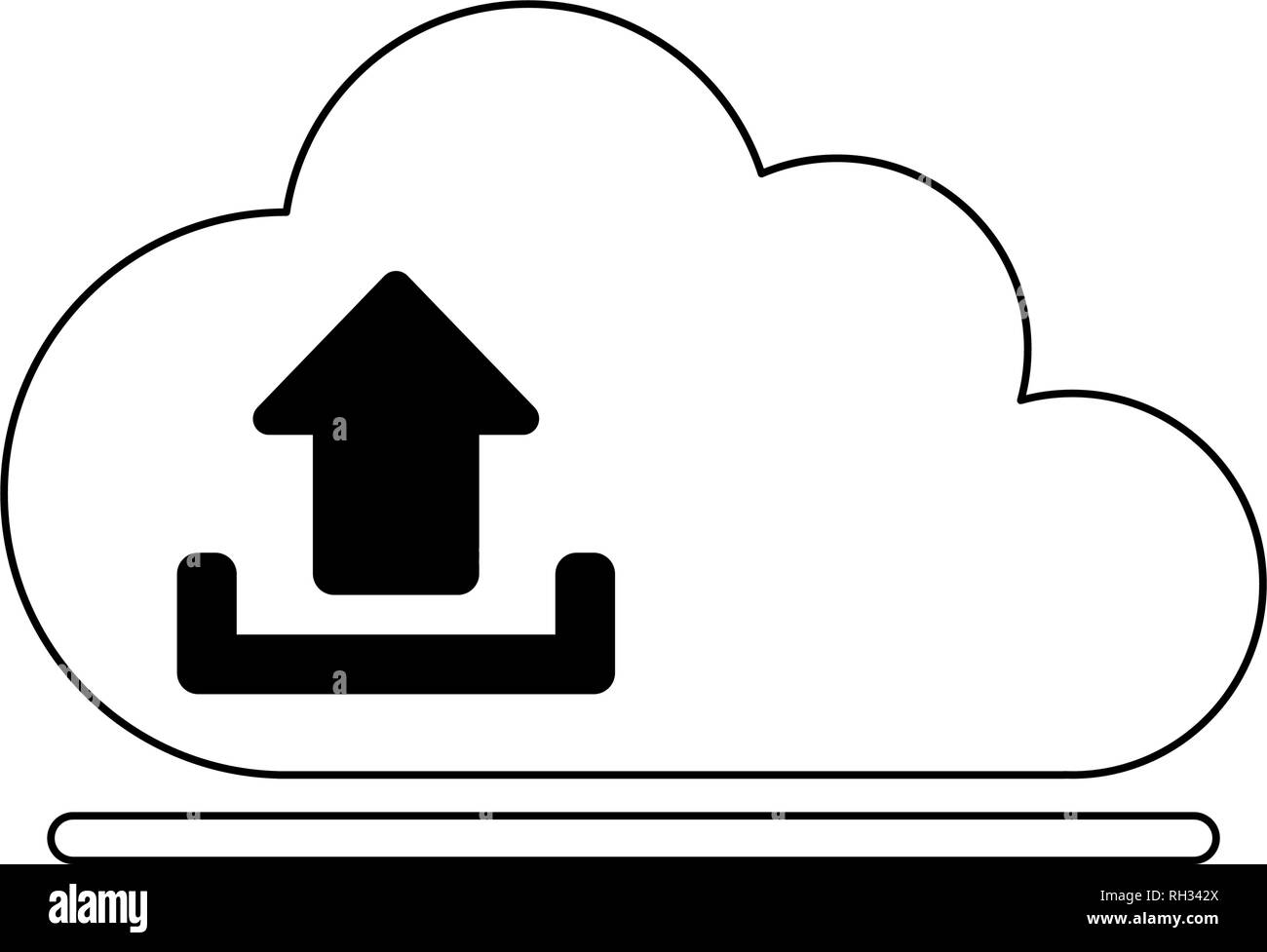 cloud computing upload black and white Stock Vector Image & Art - Alamy