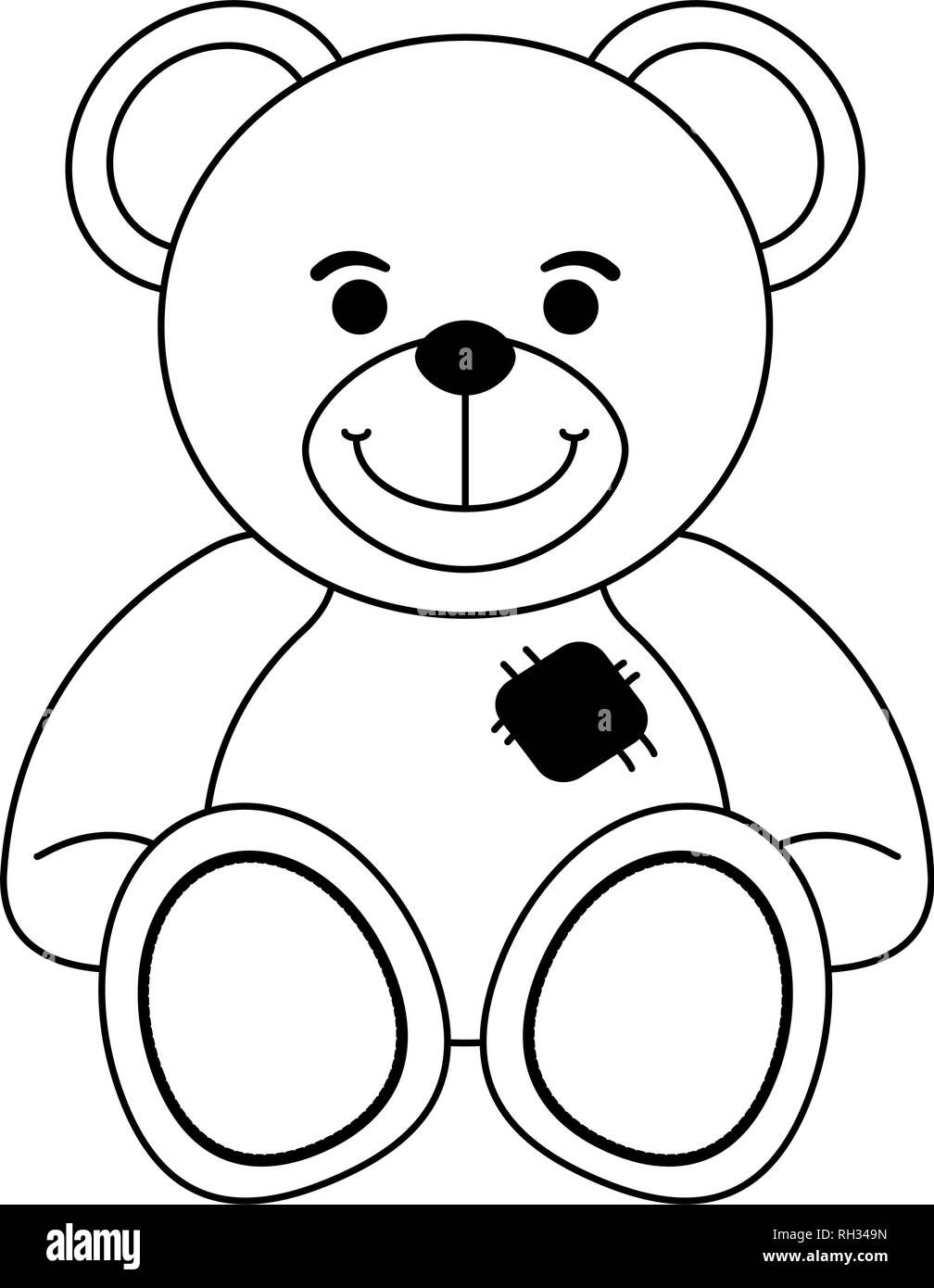 teddy bear white and black