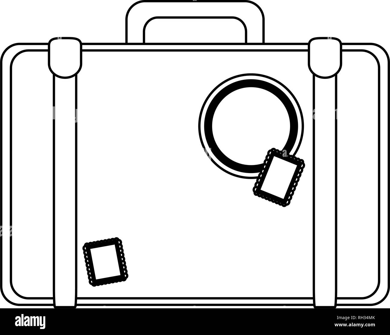vintage travel suitcase black and white Stock Vector Image & Art Alamy