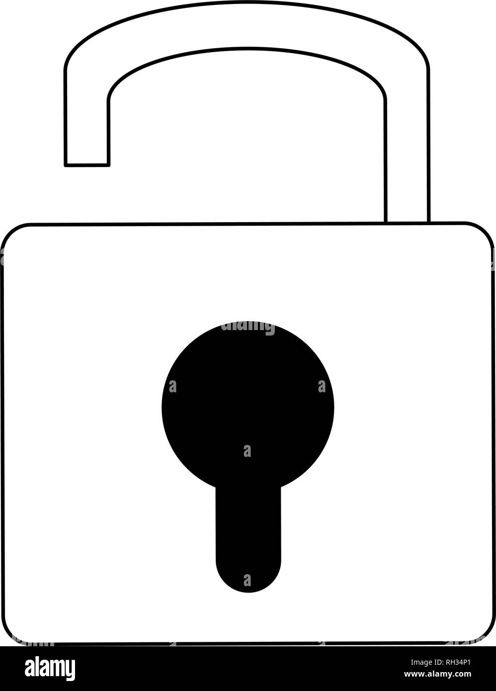 padlock unlocked symbol black and white Stock Vector Image & Art - Alamy