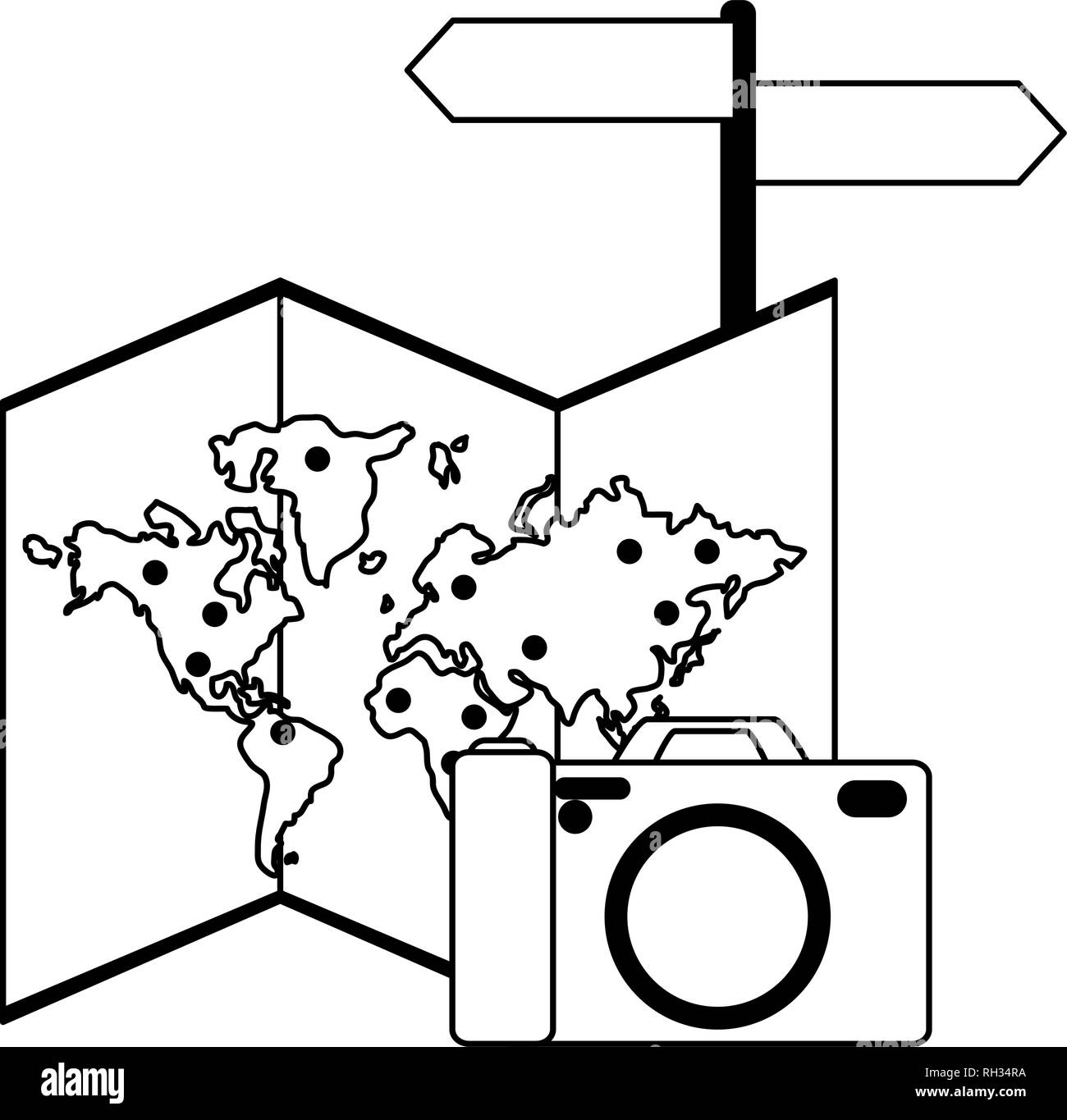 Tourism and travel black and white Stock Vector Image & Art - Alamy