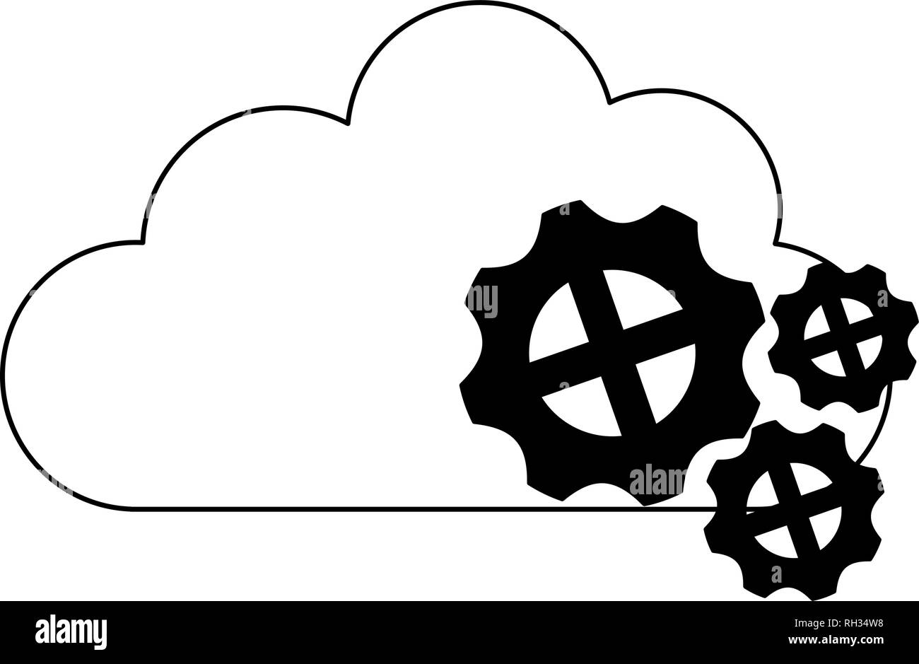 cloud computing symbol black and white Stock Vector Image & Art - Alamy