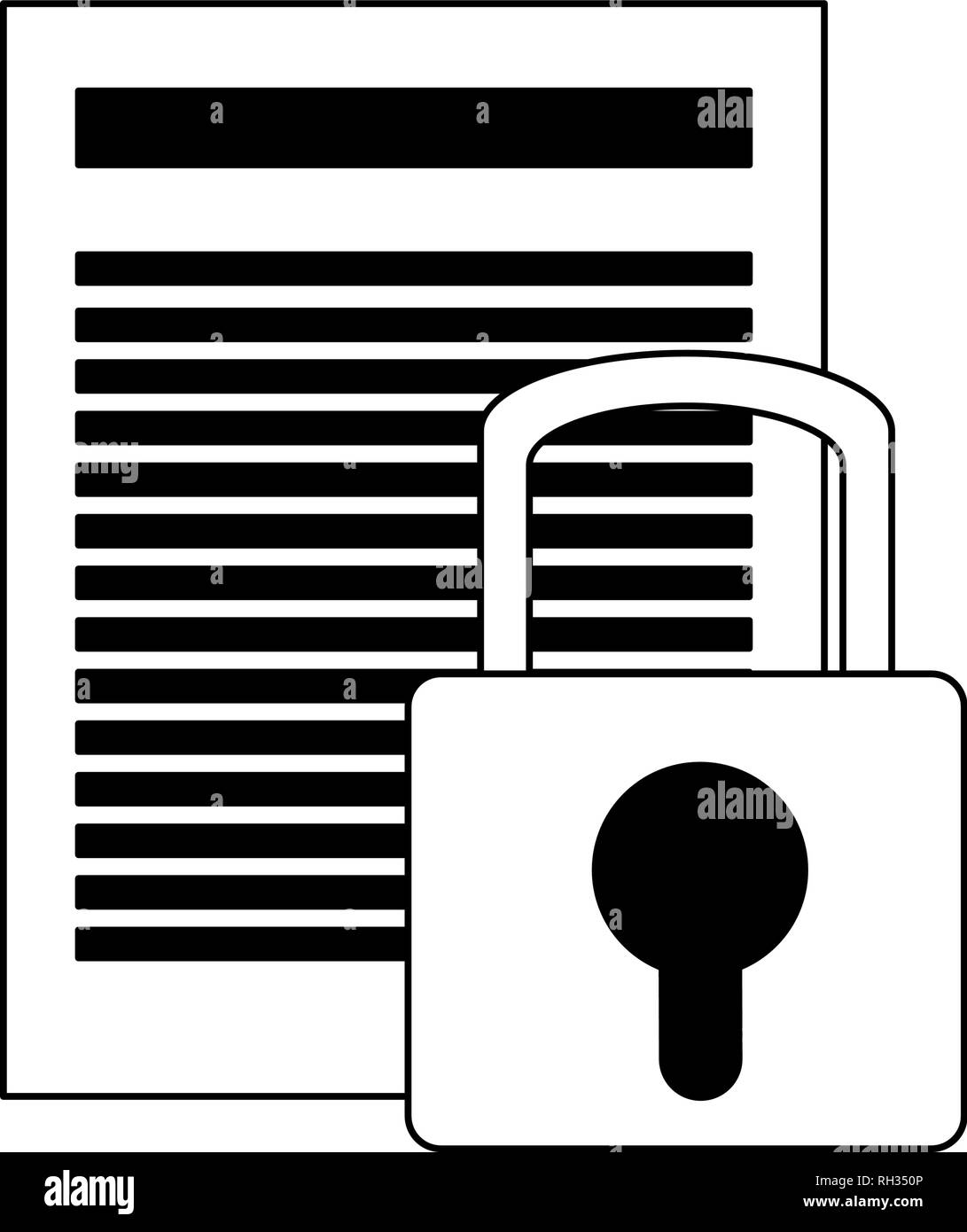 padlock security system black and white Stock Vector Image & Art - Alamy