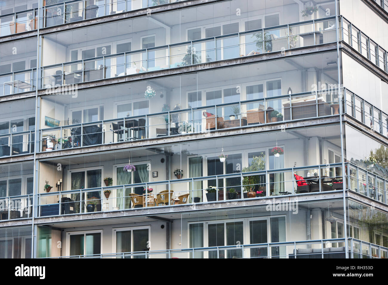 Building with balconies Stock Photo