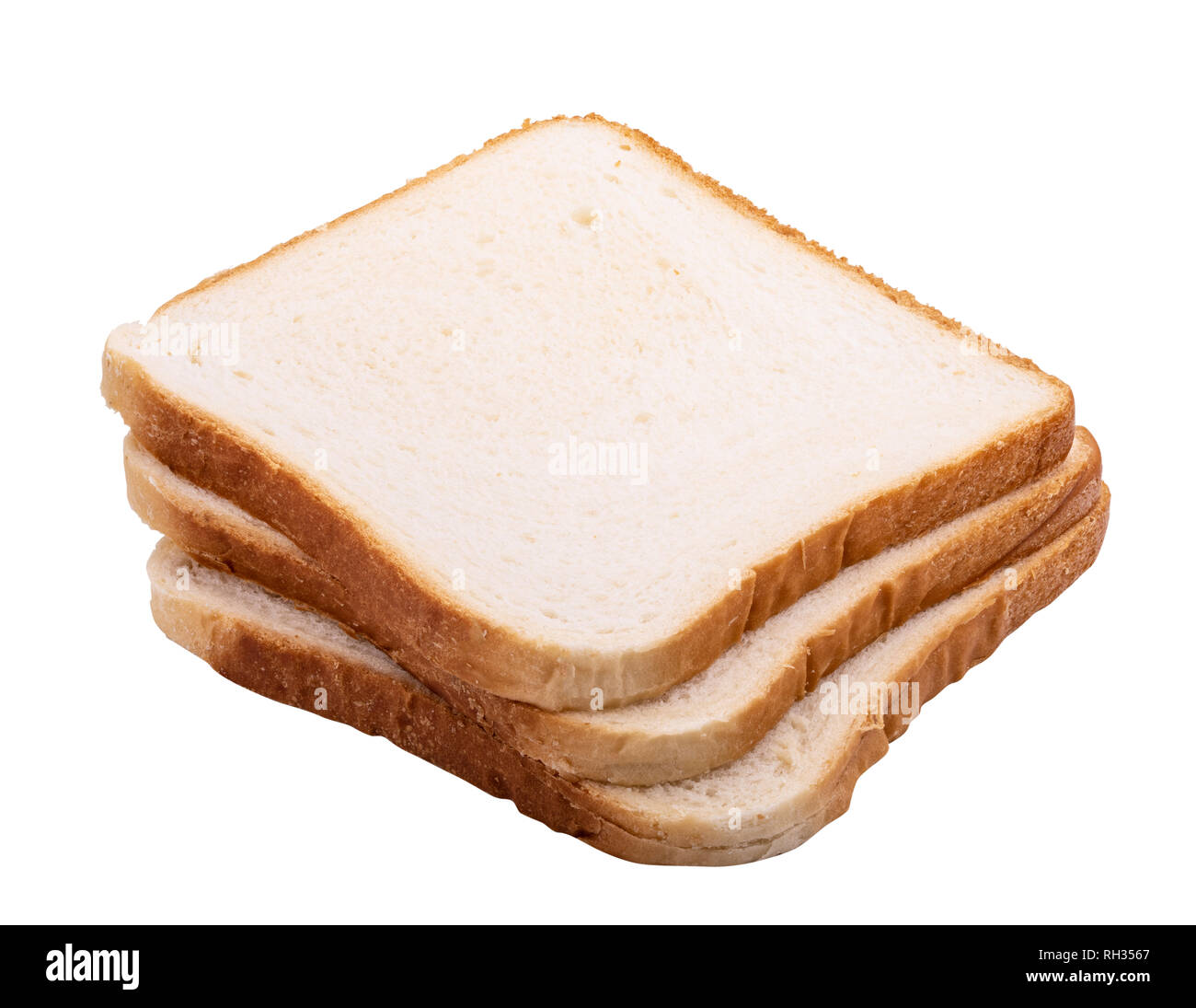 Slice of white bread isolated on white. Clipping path Stock Photo - Alamy