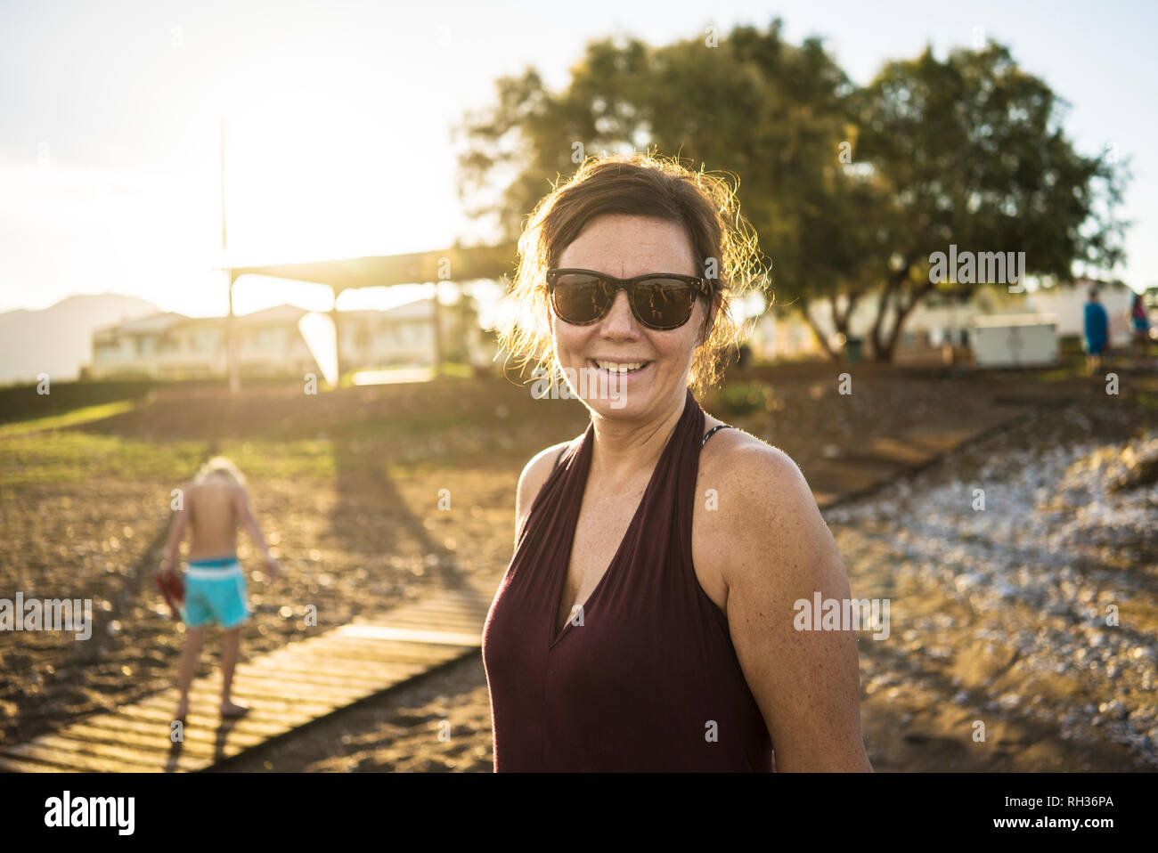 Portrait of smiling woman Stock Photo