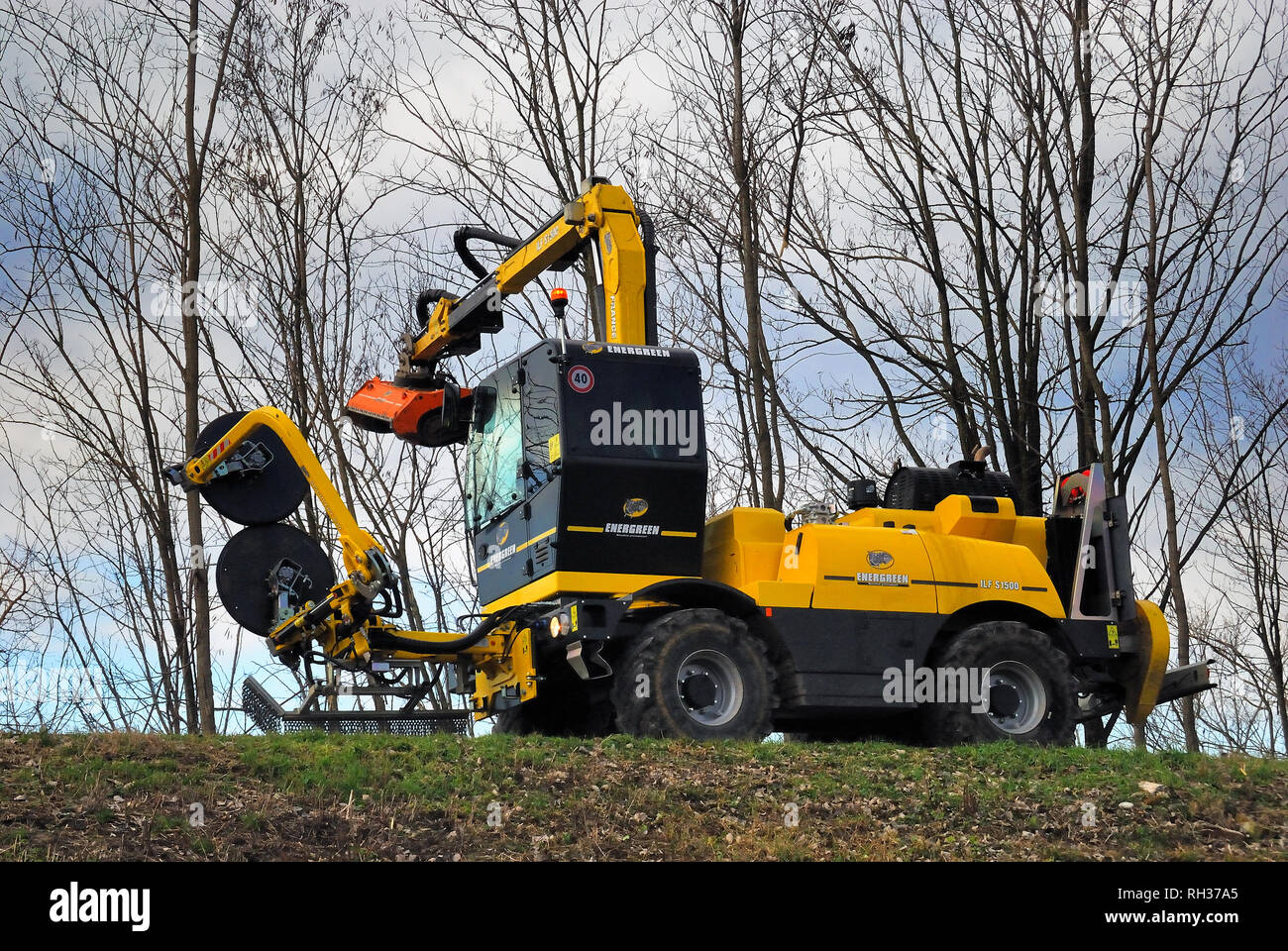 Machine cuts trees hi-res stock photography and images - Alamy