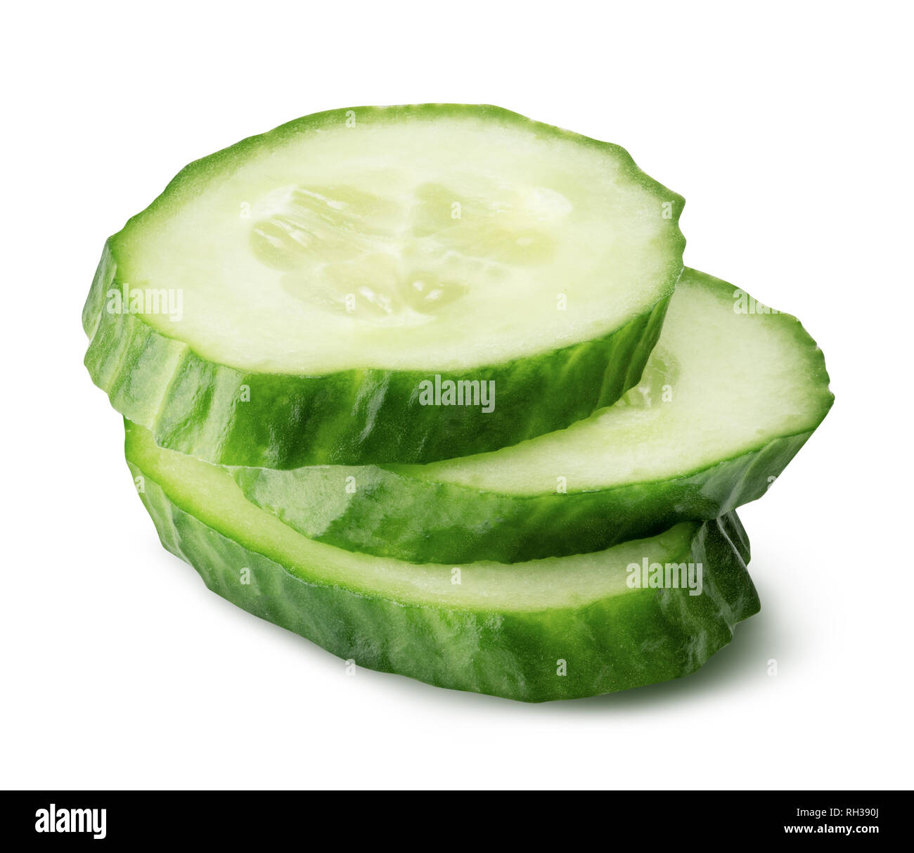 Fresh cucumber isolated on white background. Clipping path Stock Photo