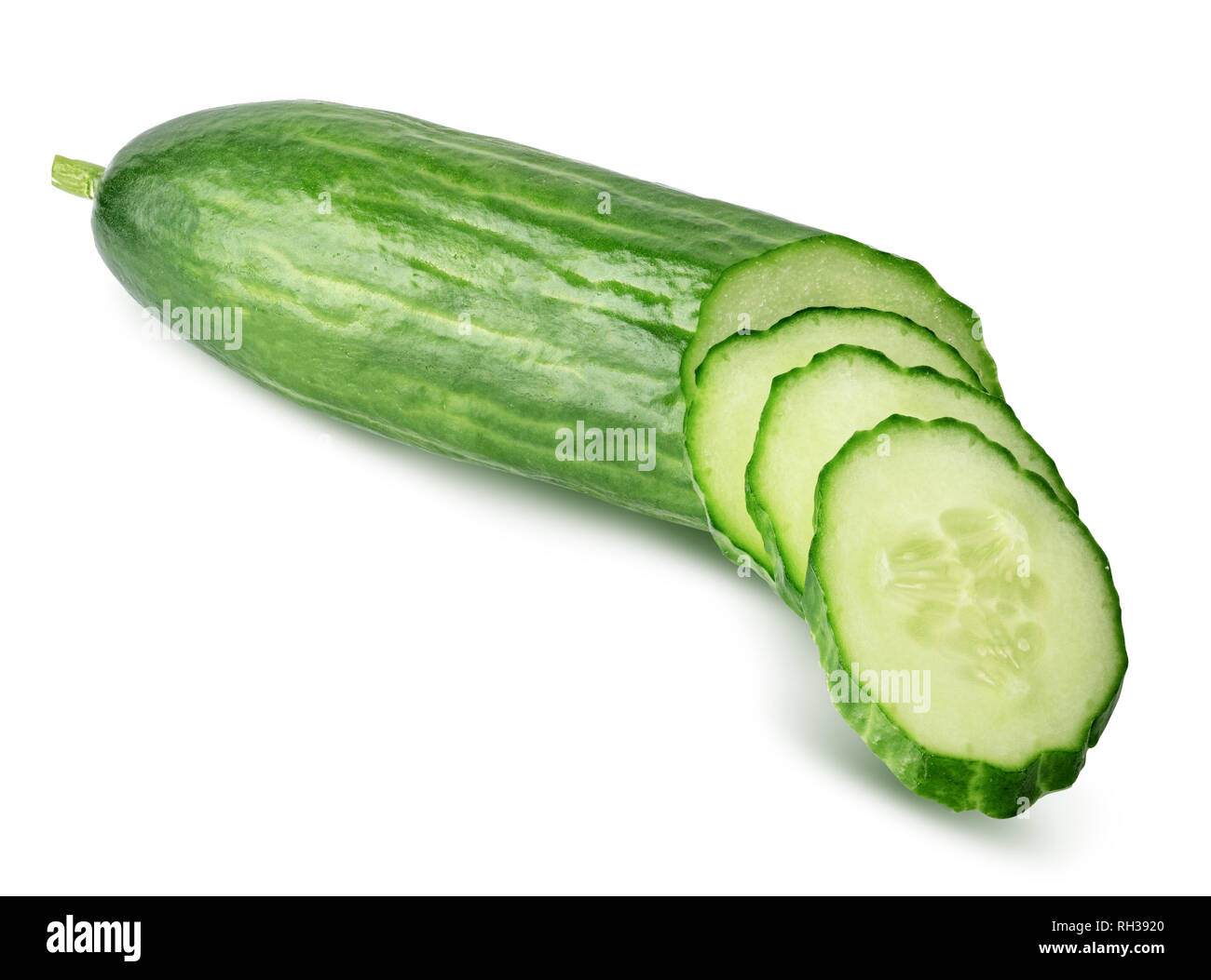 Fresh cucumber isolated on white background. Clipping path Stock Photo