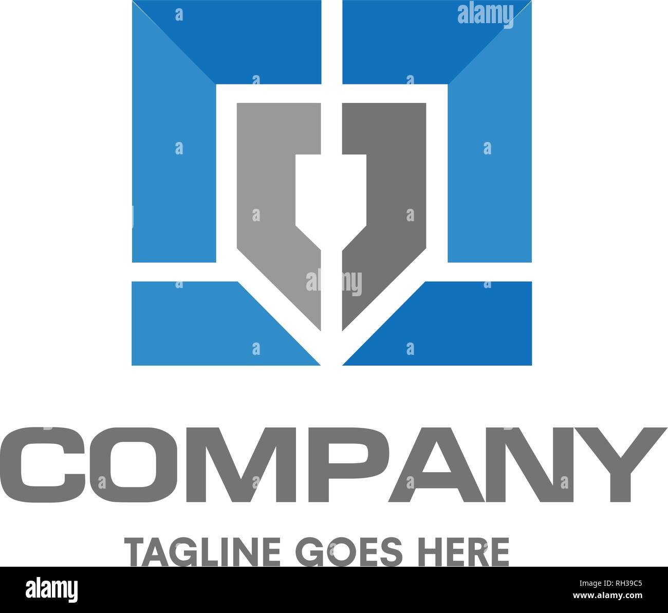 creative and bold vector for shield and building logo vector Stock Vector