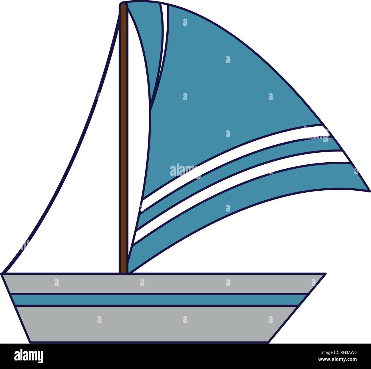 Sailboat boat symbol isolated blue lines Stock Vector Image & Art Alamy