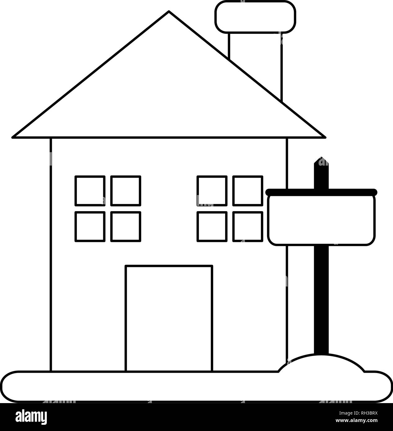 Real estate house in black and white Stock Vector Image & Art - Alamy