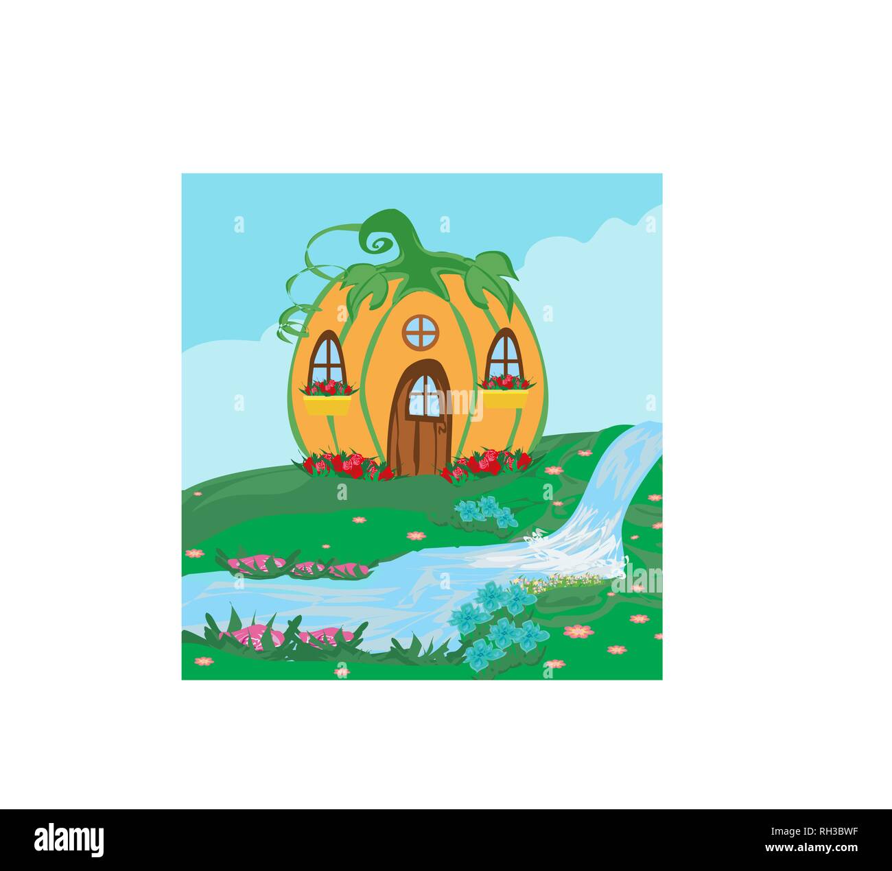 Pumpkin house Stock Vector Images - Alamy