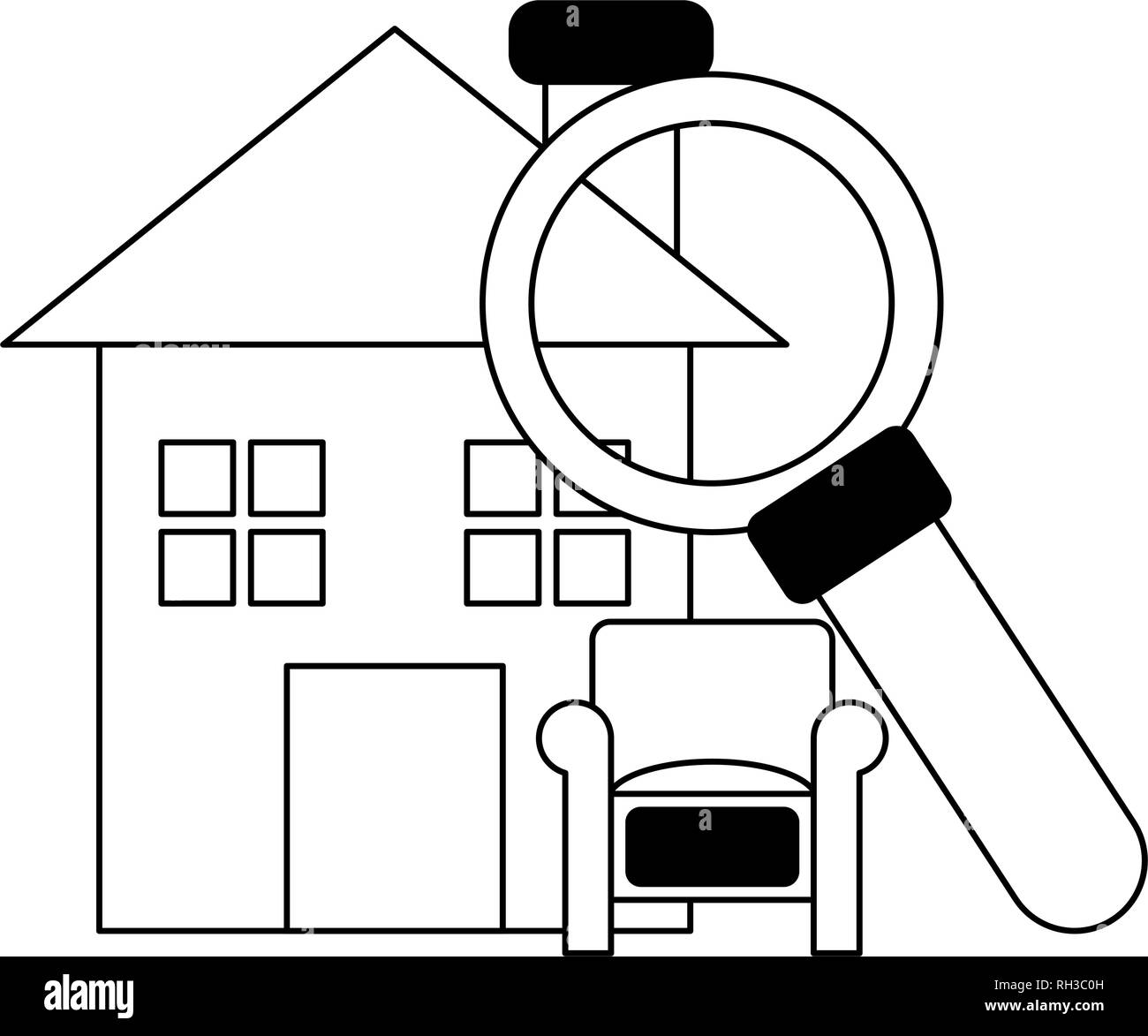 Real estate house in black and white Stock Vector Image & Art - Alamy