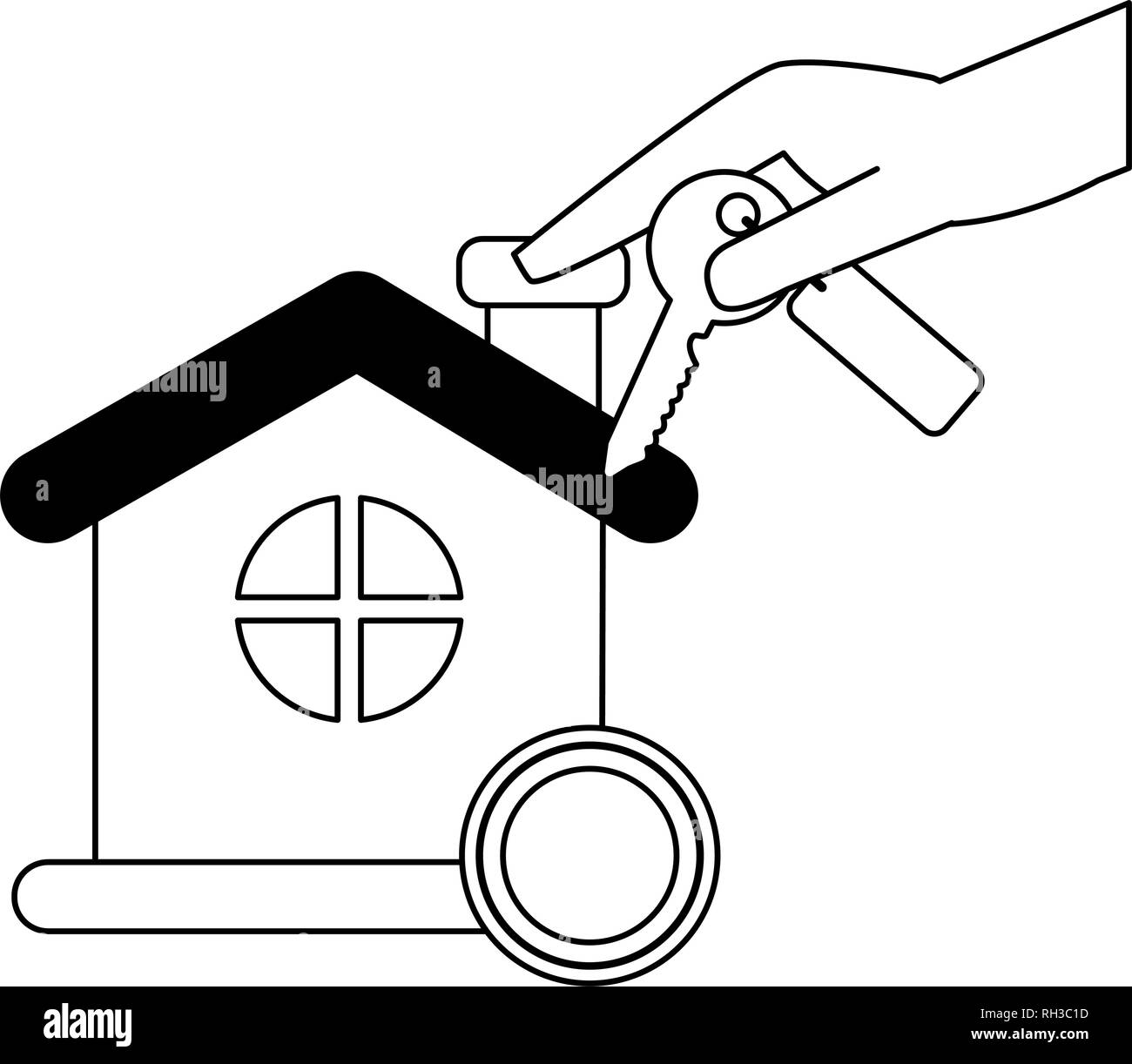 Real estate house in black and white Stock Vector Image & Art - Alamy