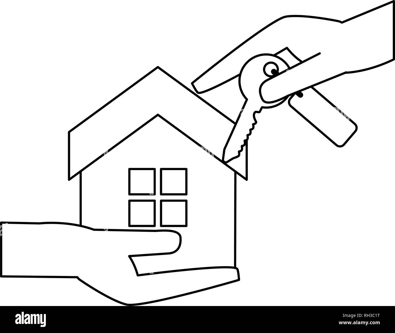 Real estate house in black and white Stock Vector Image & Art - Alamy