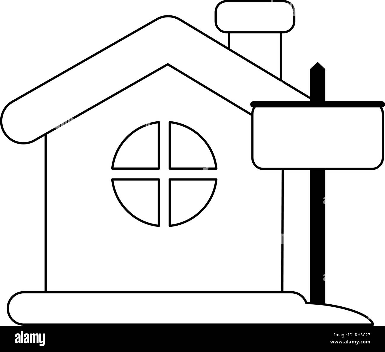 Real estate house in black and white Stock Vector Image & Art - Alamy