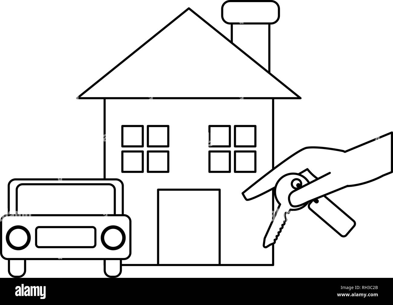 Real estate house in black and white Stock Vector Image & Art - Alamy