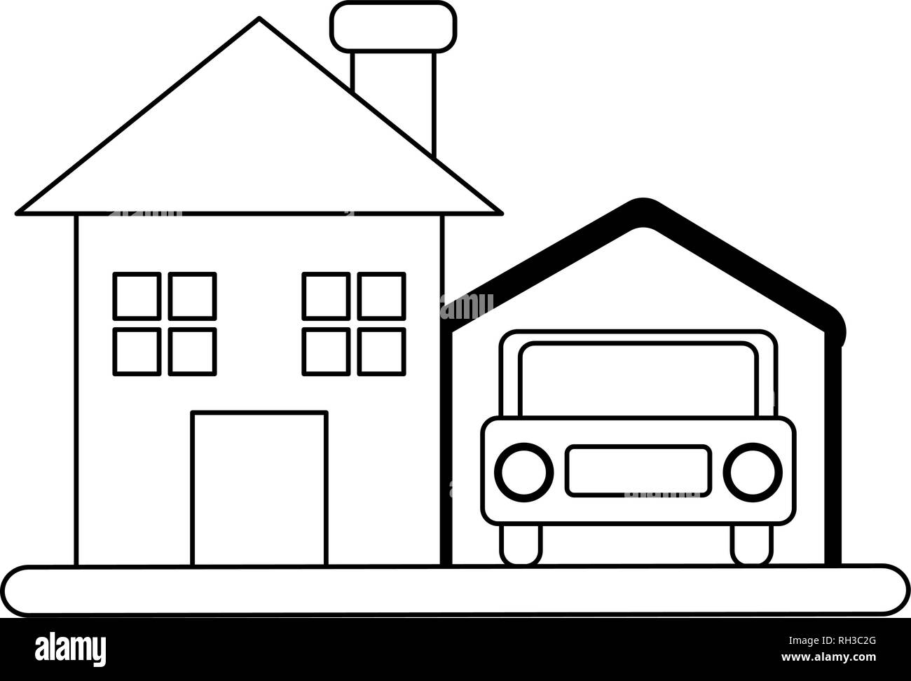 Real estate house in black and white Stock Vector Image & Art - Alamy