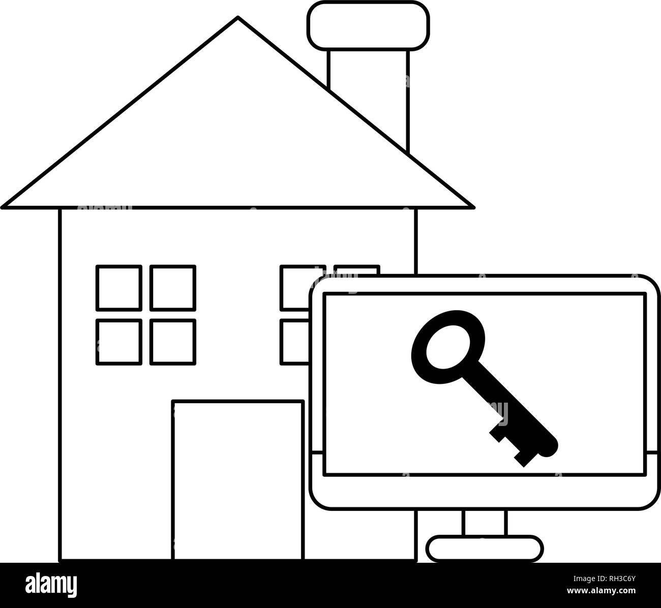 real estate online in black and white Stock Vector Image & Art - Alamy