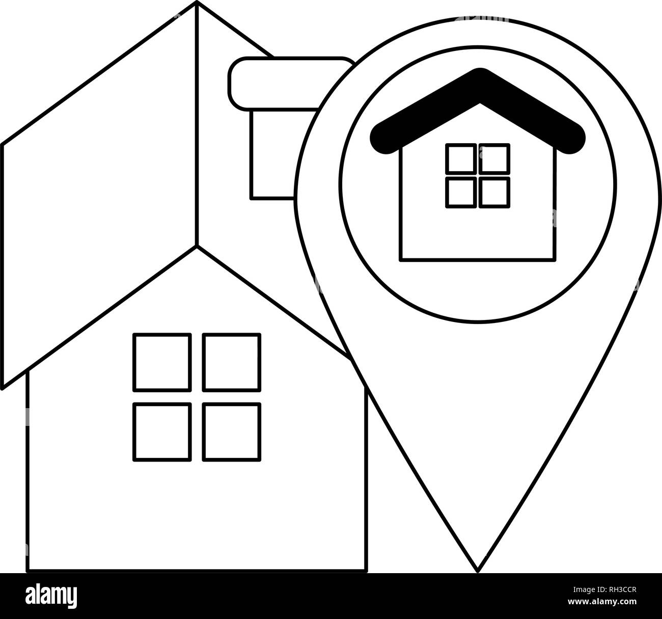 Real estate house in black and white Stock Vector Image & Art - Alamy