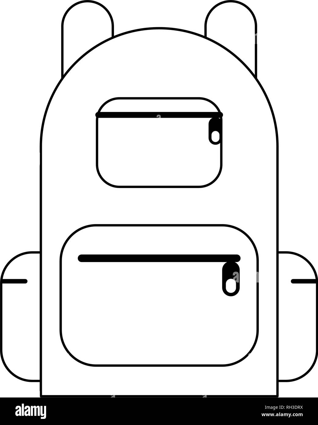 backpack bag symbol in black and white Stock Vector Image & Art Alamy