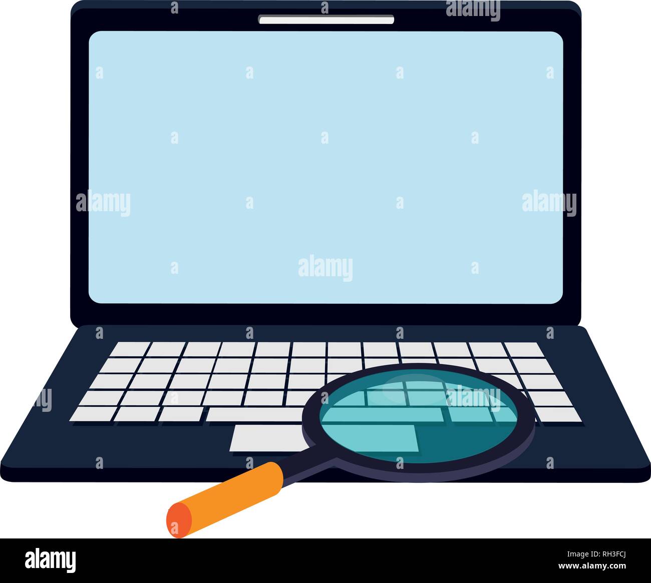 Laptop and magnifying glass Stock Vector Image & Art Alamy
