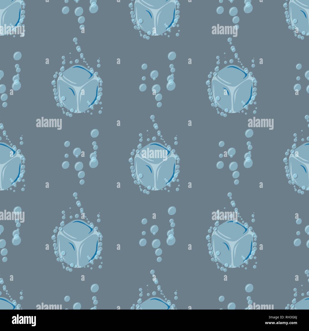 Ice cubes with bubbles vector illustration seamless pattern 10 eps ...