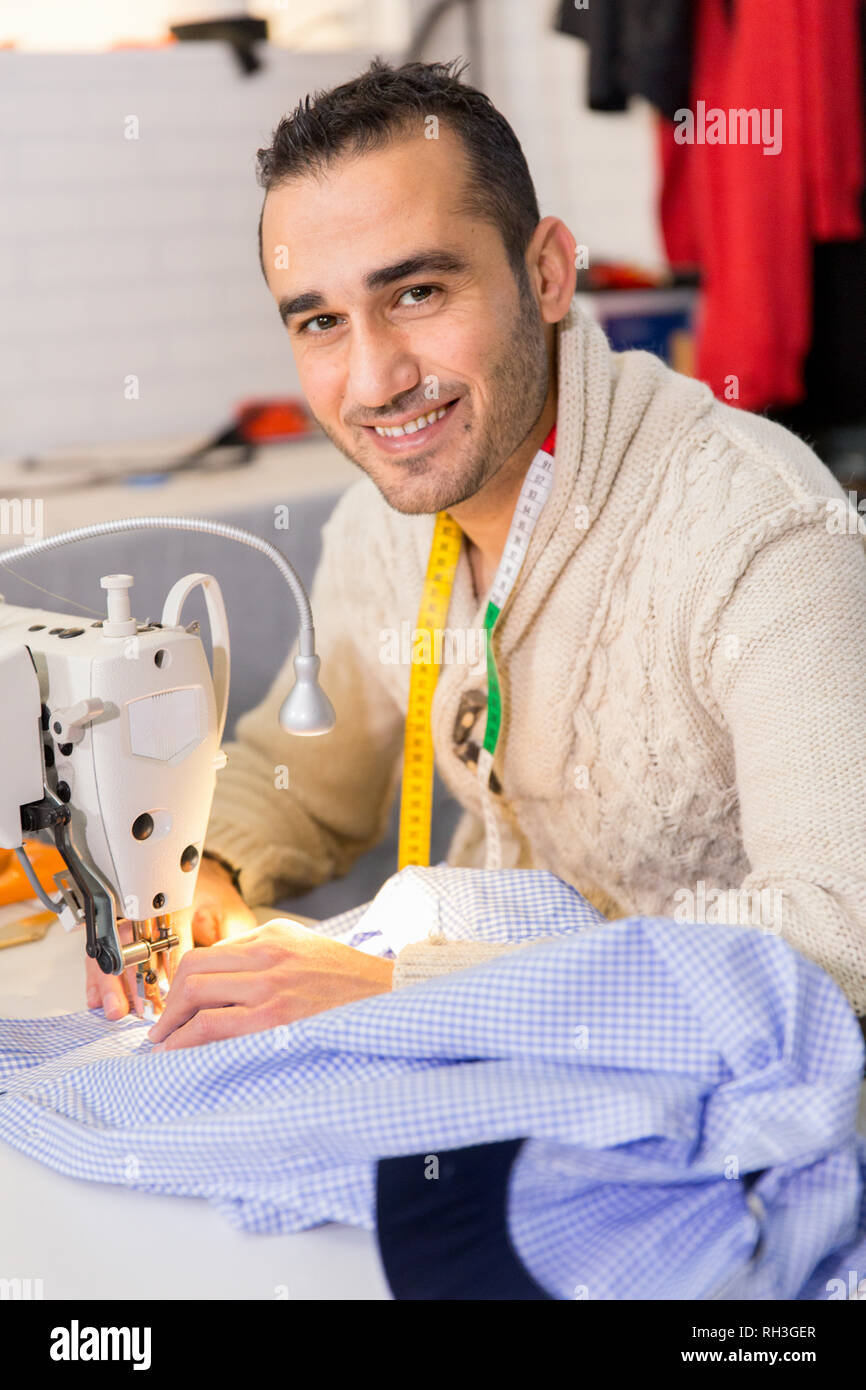 Tailor in studio Stock Photo