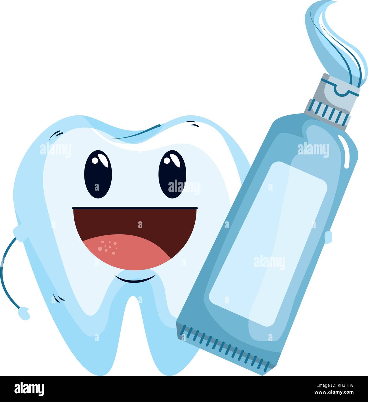comic tooth with toothpaste kawaii character Stock Vector Image & Art ...