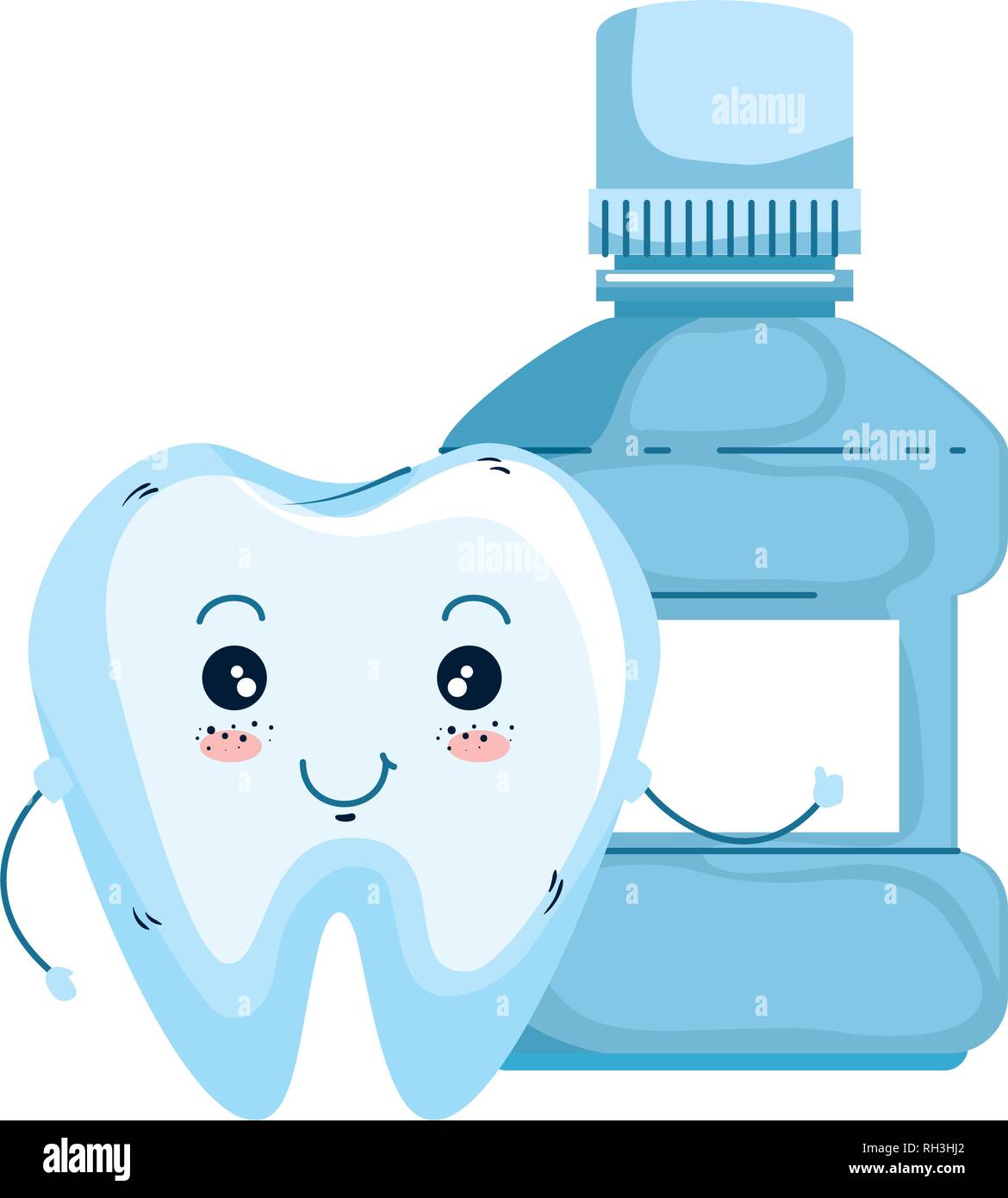 comic tooth with mouthwash kawaii character Stock Vector Image & Art ...